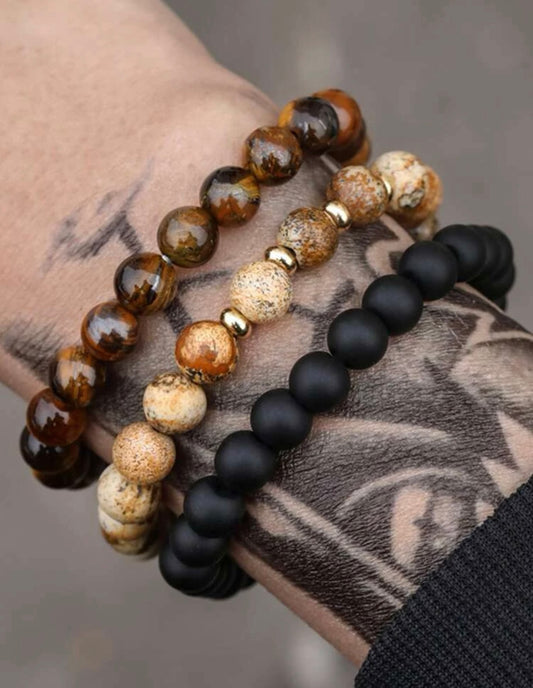 Stone Meditation 3 Piece Bracelets